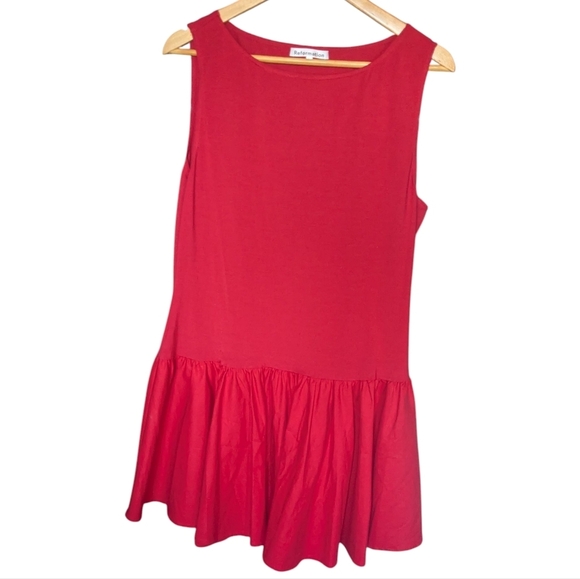 Reformation Red Mini Dress Defina Knit Dress Drop Waist Large - Picture 7 of 8